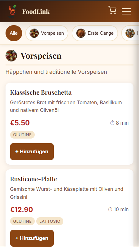 Food Link - Menu digitale su smartphone